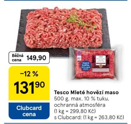 Tesco Mleté hovězí maso