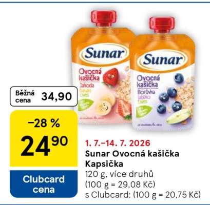 Sunar Ovocná kašička Kapsička