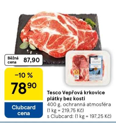 Tesco Vepřová krkovice plátky bez kosti
