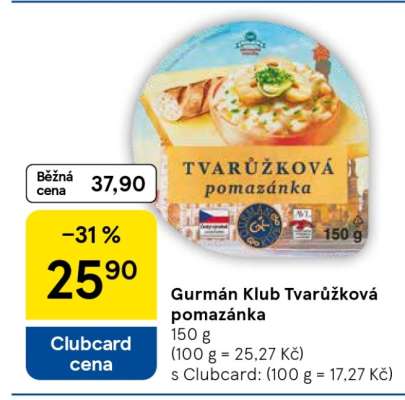 Gurmán Klub Tvarůžková pomazánka
