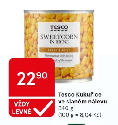 Tesco Kukuřice ve slaném nálevu