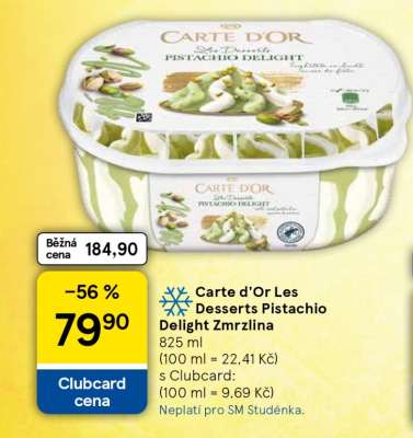 Carte d'Or Les Desserts Pistachio Delight Zmrzlina