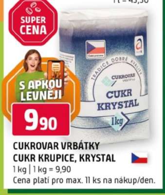 CUKROVAR VRBÁTKY CUKR KRUPICE, KRYSTAL