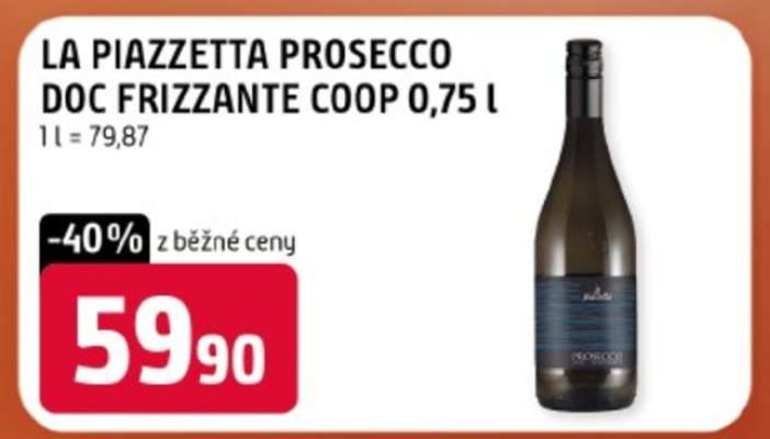LA PIAZZETTA PROSECCO DOC FRIZZANTE COOP 0,75 l