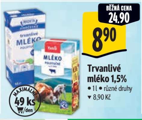 Trvanlivé mléko 1,5