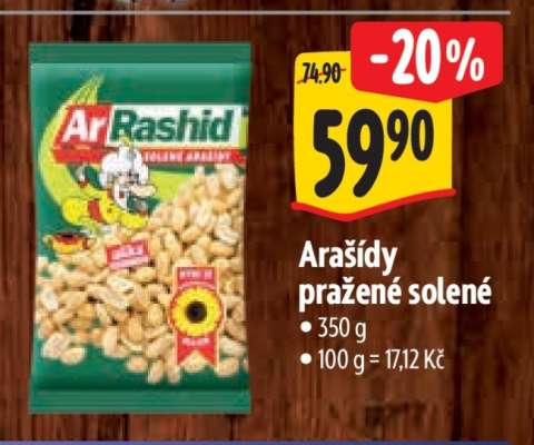 Arašídy pražené solené