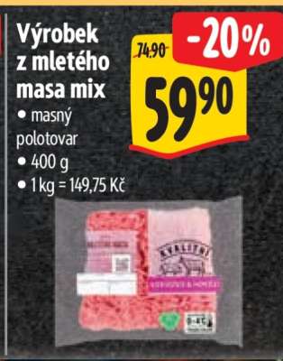 Výrobek z mletého masa – mix