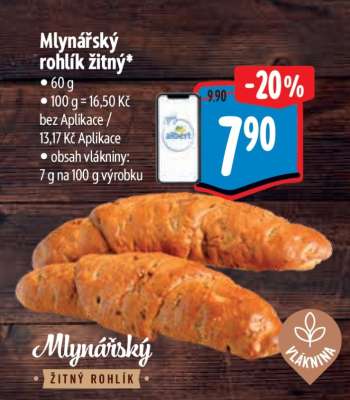 Mlynářský rohlík žitný