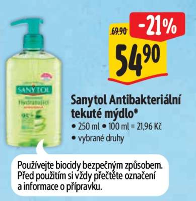 Sanytol Antibakteriální tekuté mýdlo