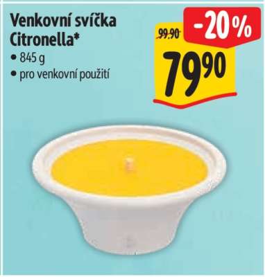 Venkovní svíčka Citronella