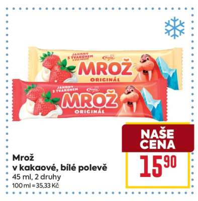 Mrož v kakaové, bílé polevě