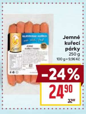 Jemné kuřecí párky