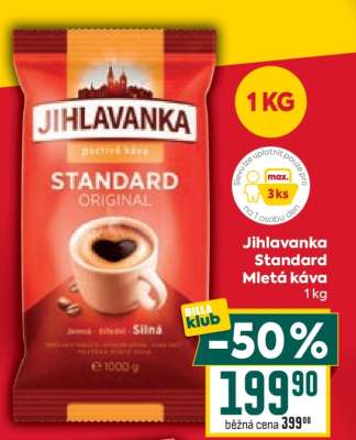Jihlavanka Standard mletá káva