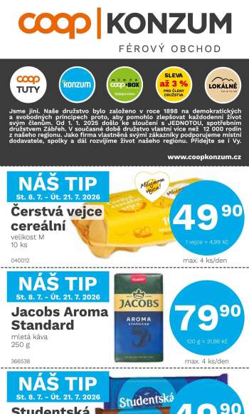 Leták Konzum - 8.7.2026 - 21.7.2026.