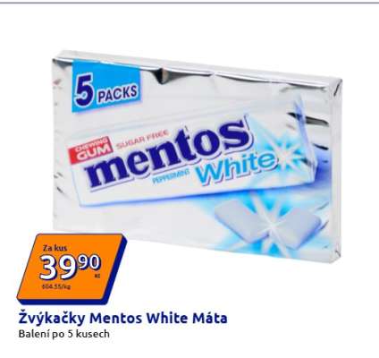 Žvýkačky Mentos White Máta
