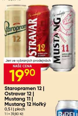 Staropramen 12, Ostravar 12, Mustang 11, Mustang 12 Hořký