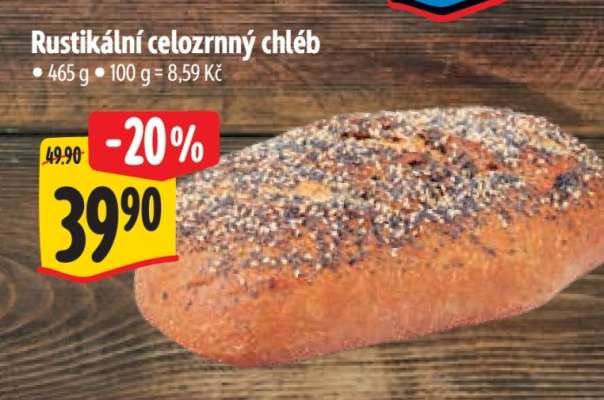 Rustikální celozrnný chléb