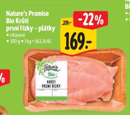 Nature's Promise Bio Krůtí prsí řízky - plátky