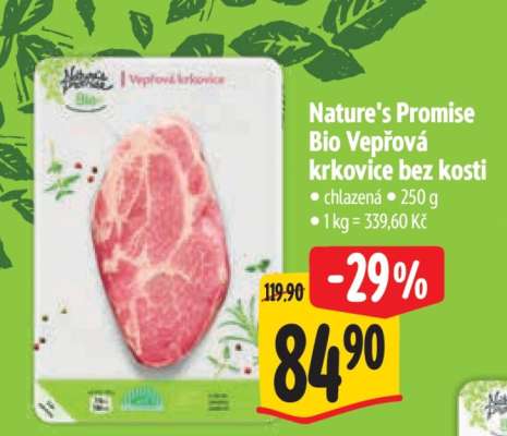 Nature's Promise Bio Vepřová krkovice bez kosti