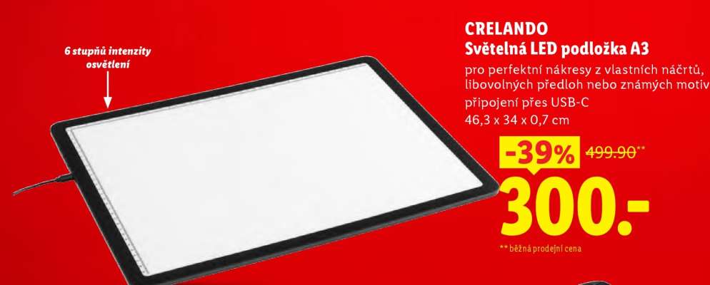 CRELANDO Světelná LED podložka A3