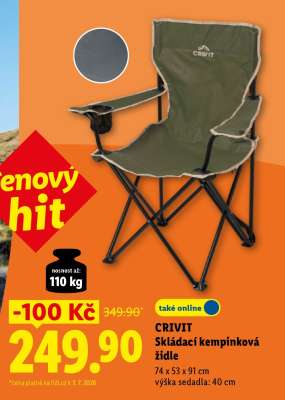 CRIVIT SKLÁDACÍ KEMPINKOVÁ ŽIDLE