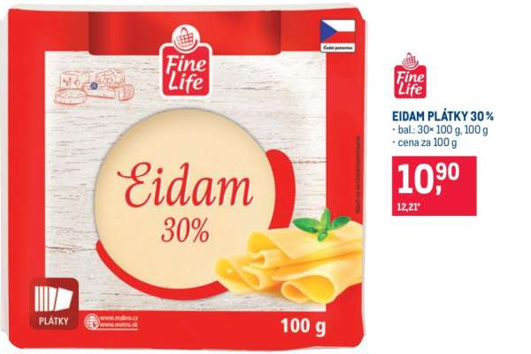Eidam plátky 30 %
