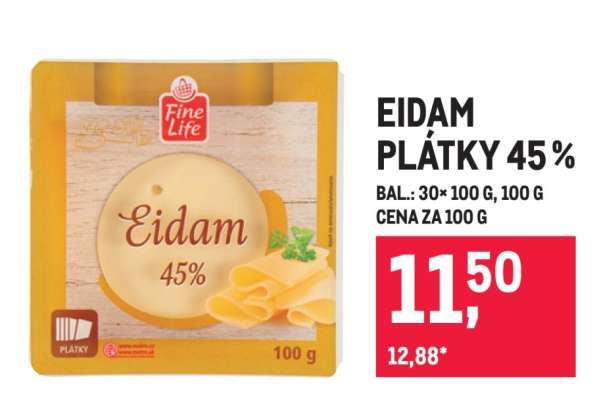 Eidam plátky 45%