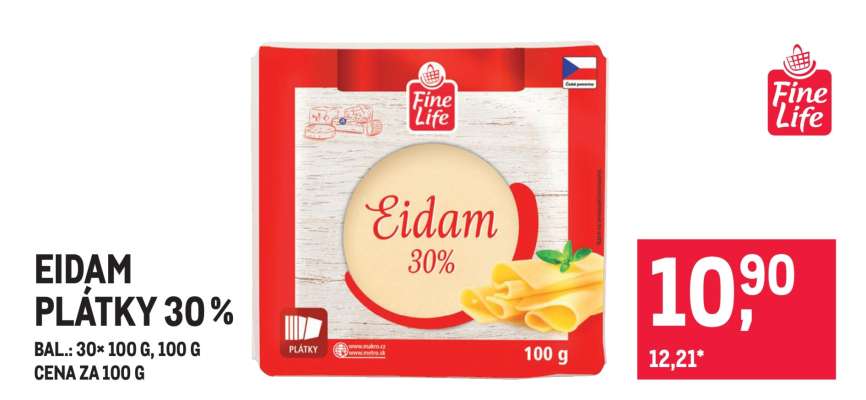 Eidam plátky 30 %
