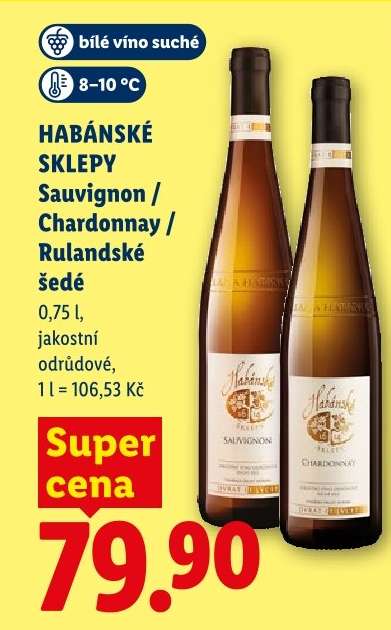 HABÁNSKÉ SKLEPY Sauvignon / Chardonnay / Rulandské šedé
