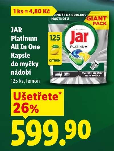 JAR Platinum All In One Kapsle do myčky nádobí