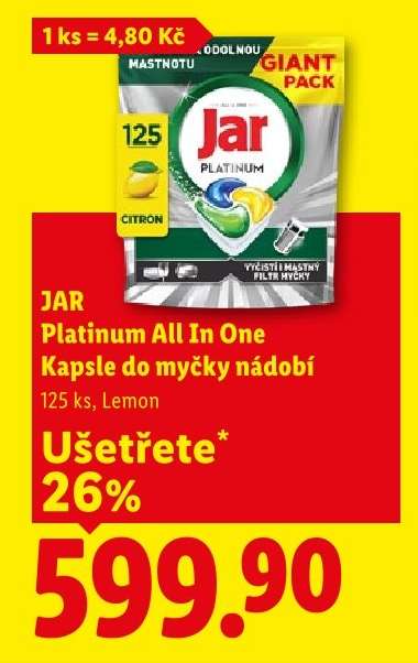 JAR Platinum All In One Kapsle do myčky nádobí