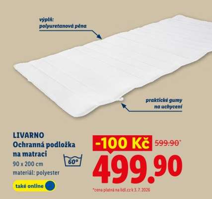 LIVARNO Ochranná podložka na matraci