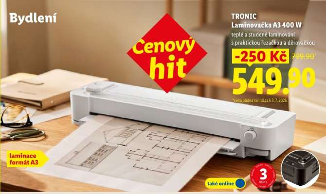 TRONIC Laminovačka A3 400 W