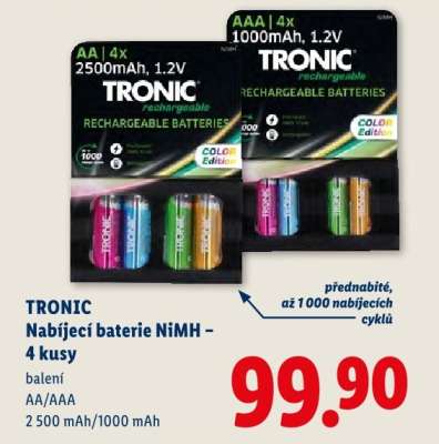 TRONIC Nabíjecí baterie NiMH – 4 kusy