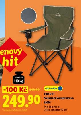 CRIVIT SKLÁDACÍ KEMPINKOVÁ ŽIDLE