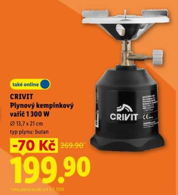 CRIVIT Plynový kempinkový vařič 1 300 W