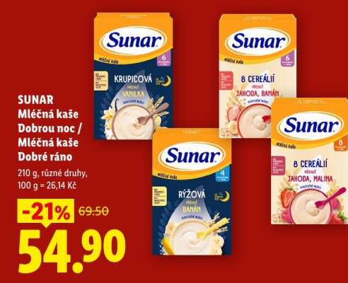 SUNAR Mléčná kaše Dobrou noc / Mléčná kaše Dobré ráno