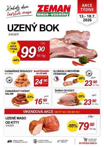 Leták ZEMAN maso-uzeniny - 13.7.2026 - 18.7.2026.