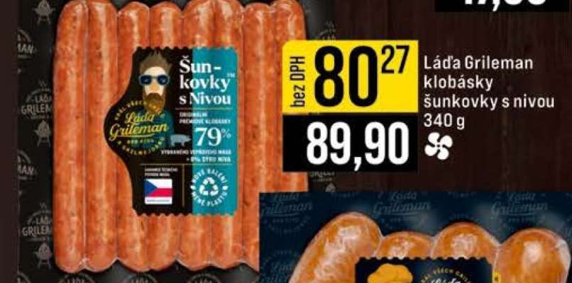 Láďa Grileman klobásky šunkovky s nivou
