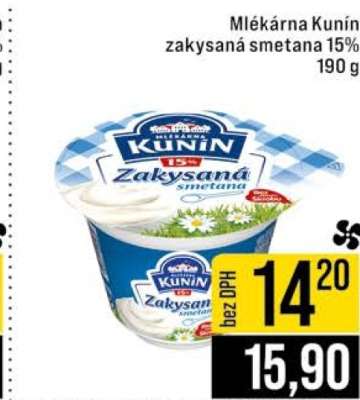 Mlékárna Kunín zakysaná smetana 15 %