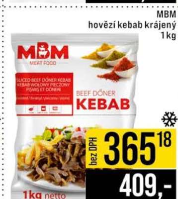 MBM Hovězí kebab krájený