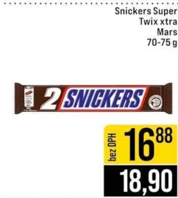 Snickers Super, Twix xtra, Mars