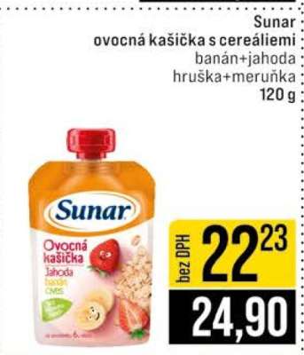 Sunar ovocná kašička s cereáliemi