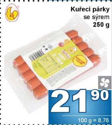 Kuřecí párky se sýrem