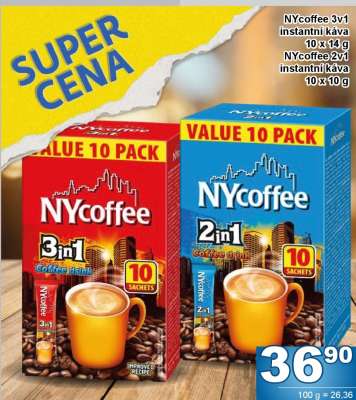 NYcoffee 3v1 instantní káva 10 x 14 g / NYcoffee 2v1 instantní káva 10 x 10 g