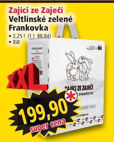 Zajíci ze Zaječí Veltlínské zelené Frankovka