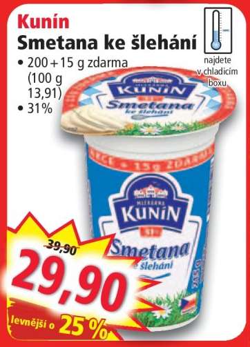 Kunín Smetana ke šlehání
