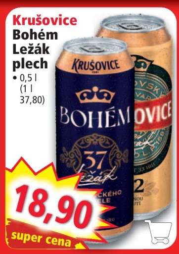 Krušovice Bohém Ležák plech