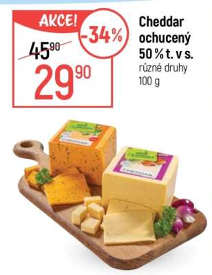 Cheddar ochucený 50% t. v. s.