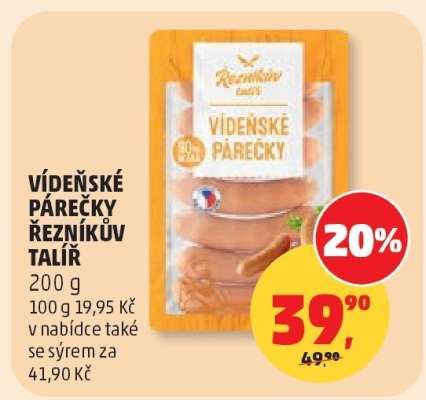 VÍDEŇSKÉ PÁREČKY ŘEZNÍKŮV TALÍŘ